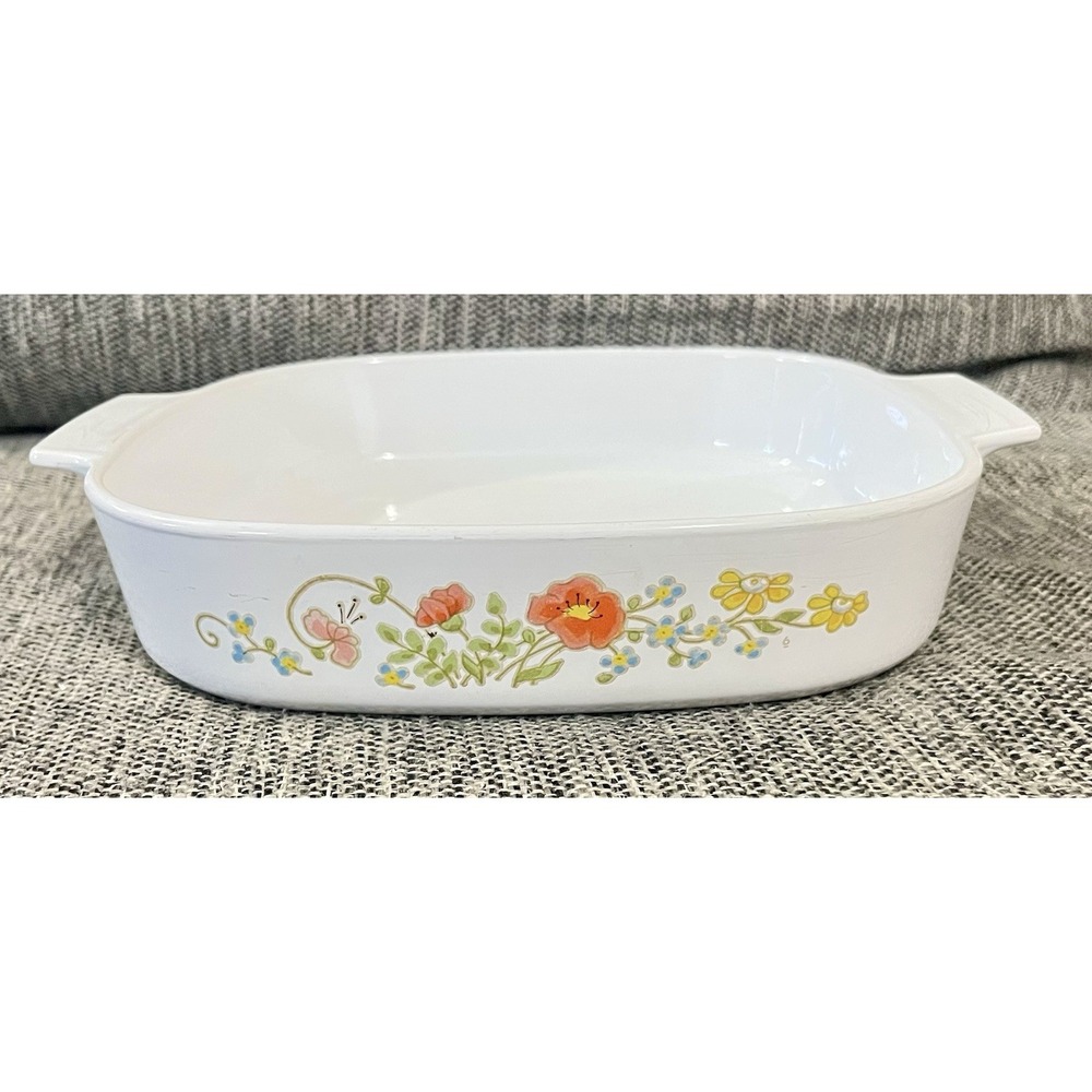 Vintage CorningWare Wildflower A-10-B‎ Square Casserole Dish 10x10 USA No Lid